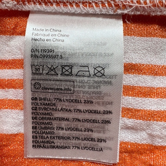 Lemlem x H&M Dress Oversized Orange & White Bold Striped Size M / L - Picture 7 of 8